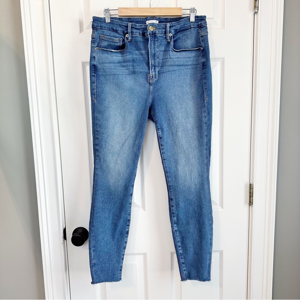 Good American Good Legs Skinny Jeans 16 High Rise Medium Wash Sculpting